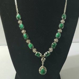 Natural Malachite & Zircon in Copper with Magnets